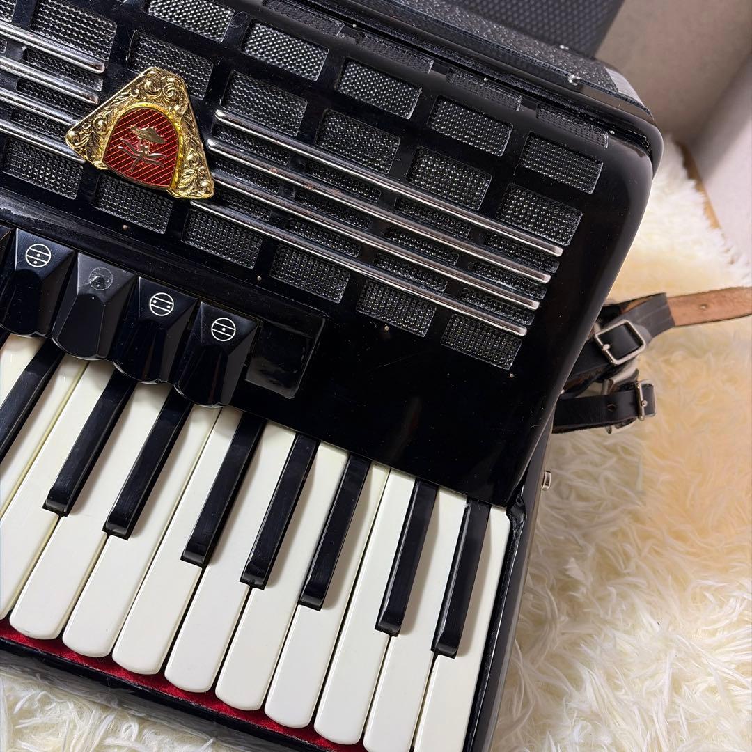 【希少】オールブラック TOMBO トンボ アコーディオン T 48 ケース付