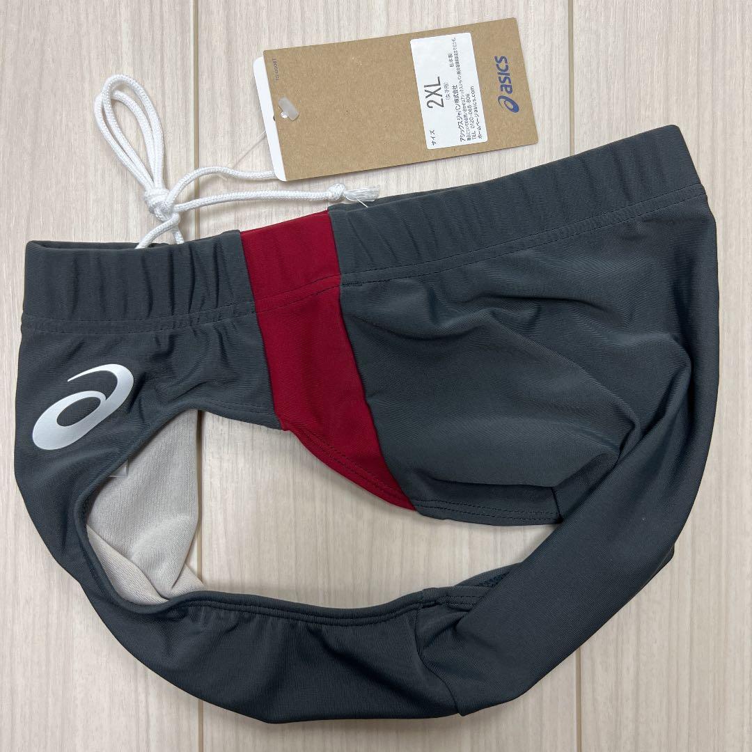 アシックス　女子陸上ユニフォーム上下セット　エンジ×ダークグレー　2XL　新品