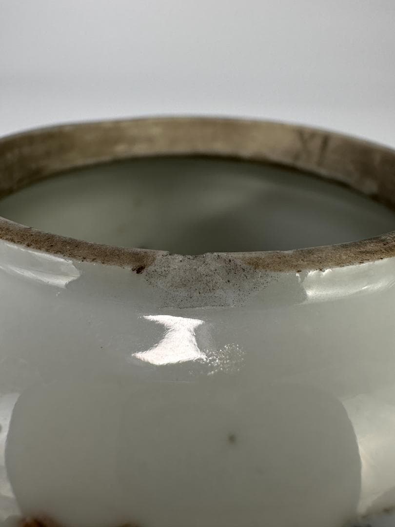 中国清代　粉彩雑宝文　水洗　水盂　文房具　唐物　時代　古玩