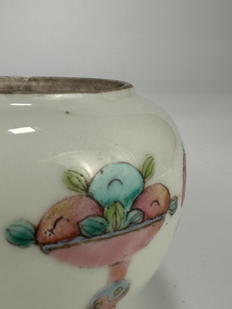 中国清代　粉彩雑宝文　水洗　水盂　文房具　唐物　時代　古玩