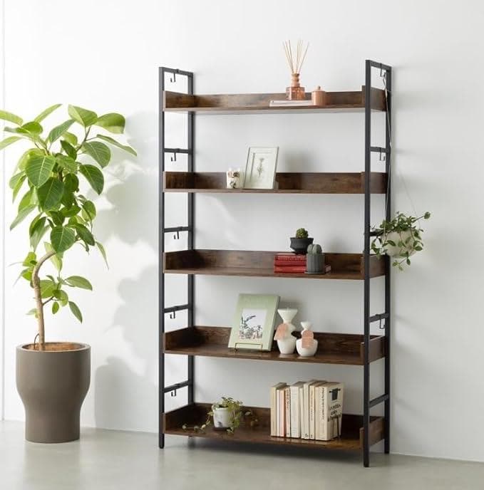 愛*様 【良品】オープンシェルフ おしゃれ ラック 本棚 収納ラック 木製・金属