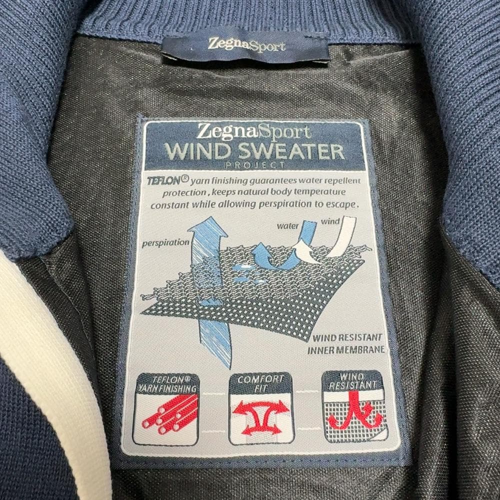 防風 ZegnaSport ドライバーズニット ジップアップニット TEFLON