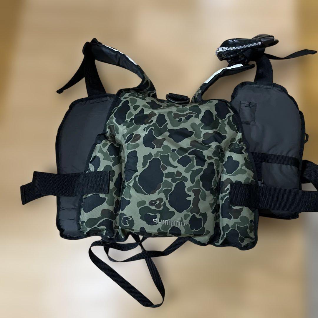 SHIMANO XEFO 迷彩ライフジャケット ゲームベスト L2
