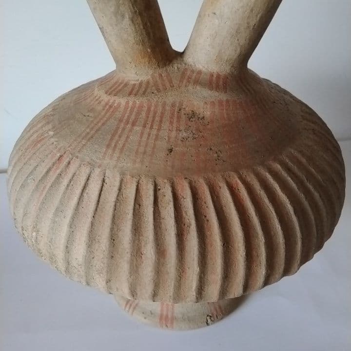 彩色陶器　テラコッタ 二口水差し　アンティーク