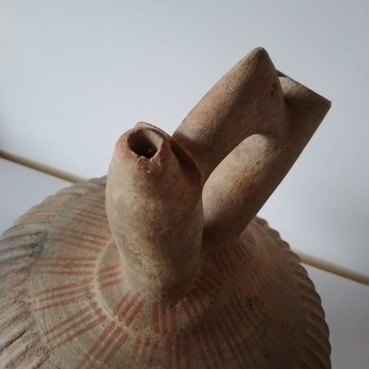 彩色陶器　テラコッタ 二口水差し　アンティーク