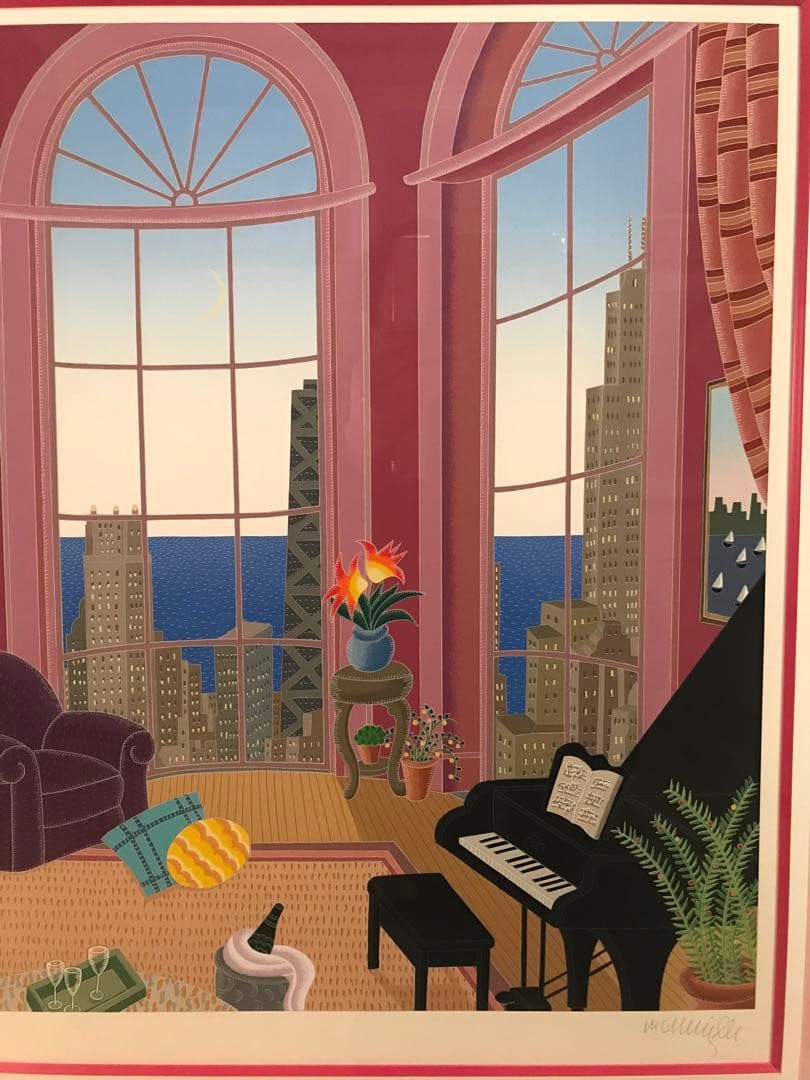 マックナイト　「シカゴイブニング」　シルクスクリーン　直筆サイン・作品保証書有り