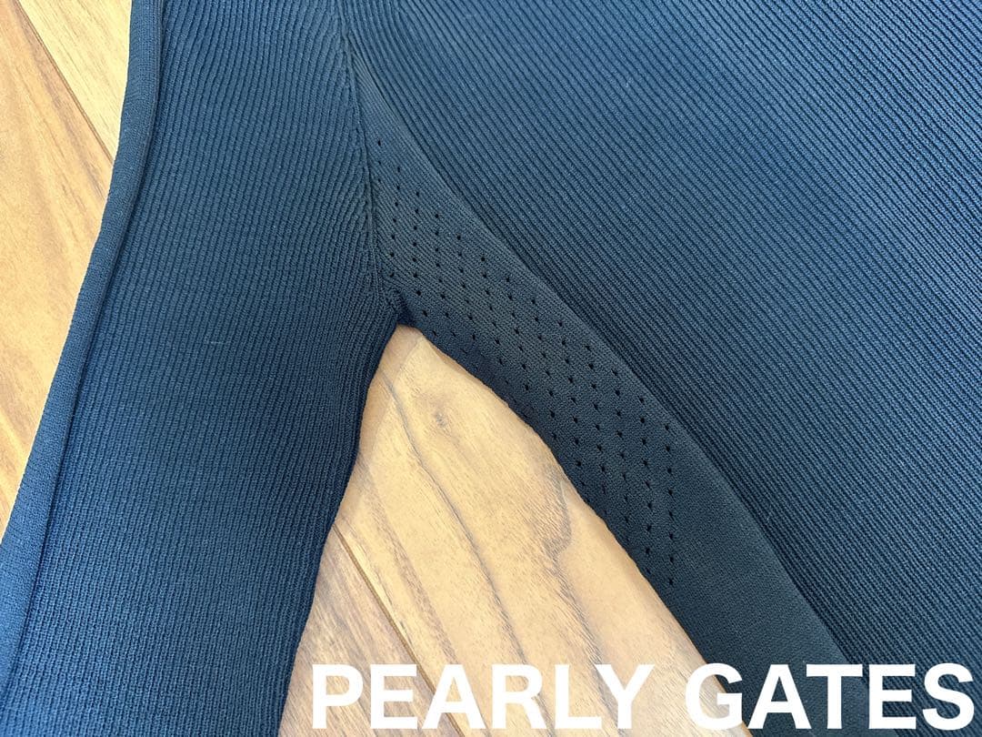 パーリーゲイツ　長袖モックネック　ニット　新品　サイズ２　ブラック