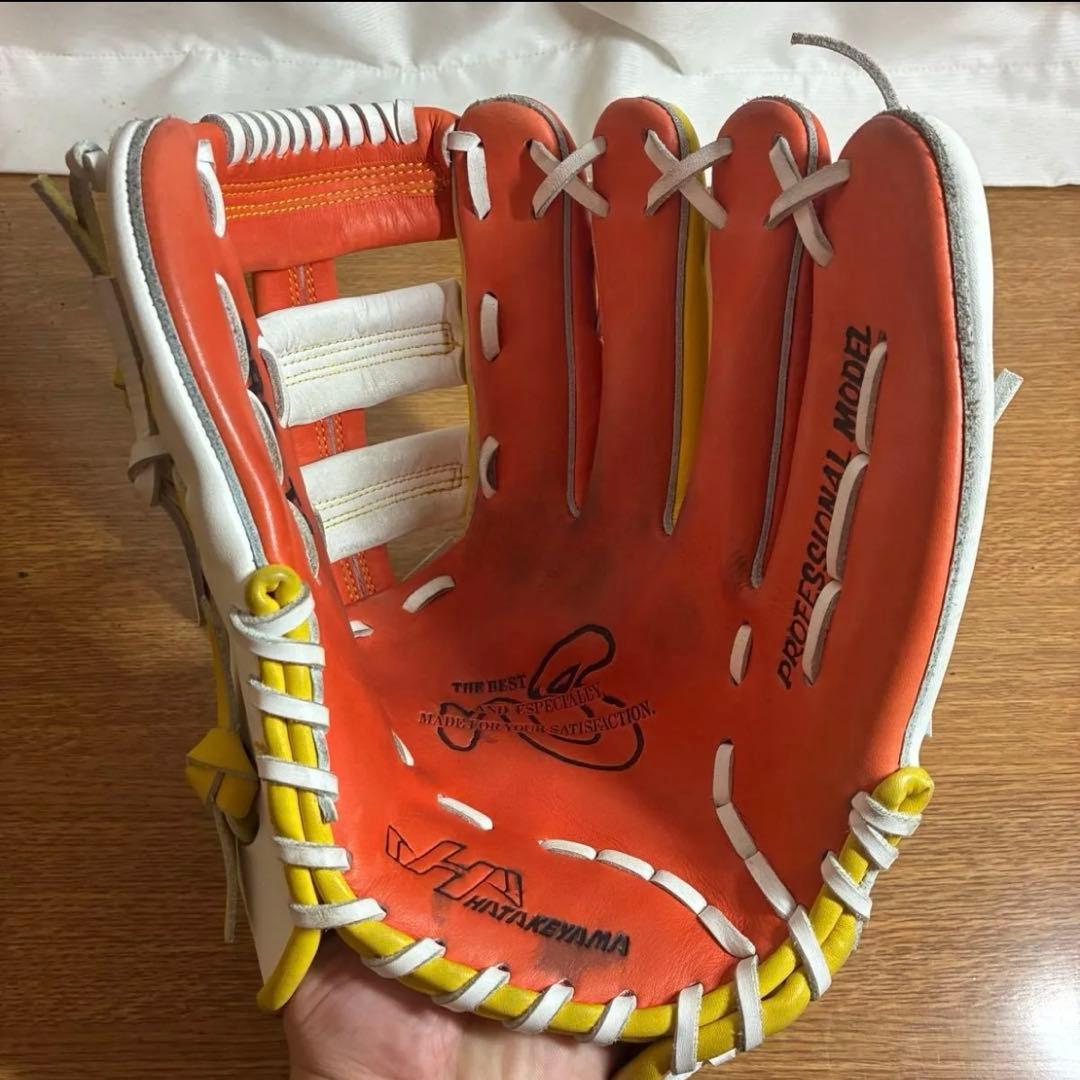 ハタケヤマ 一般硬式 グローブ グラブ 外野用 金本モデル 美品 限定品