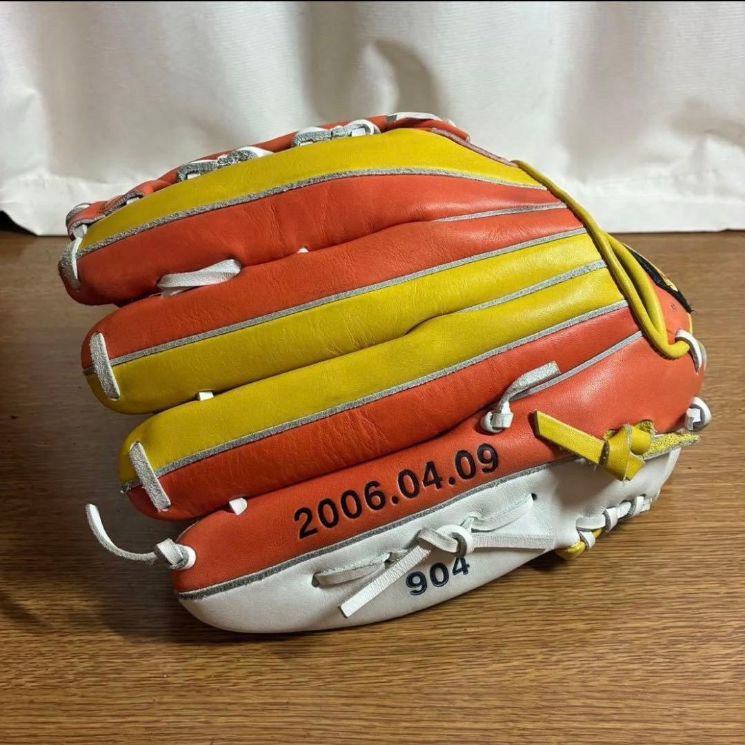 ハタケヤマ 一般硬式 グローブ グラブ 外野用 金本モデル 美品 限定品