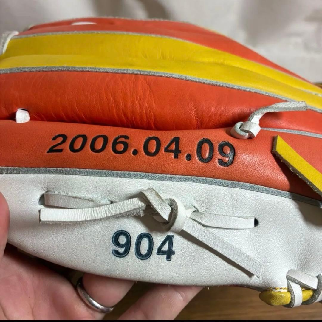 ハタケヤマ 一般硬式 グローブ グラブ 外野用 金本モデル 美品 限定品