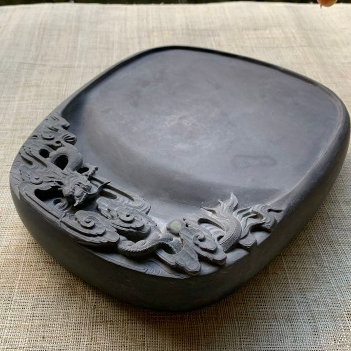 大物！！さすがの安定感♡龍彫刻の端渓硯