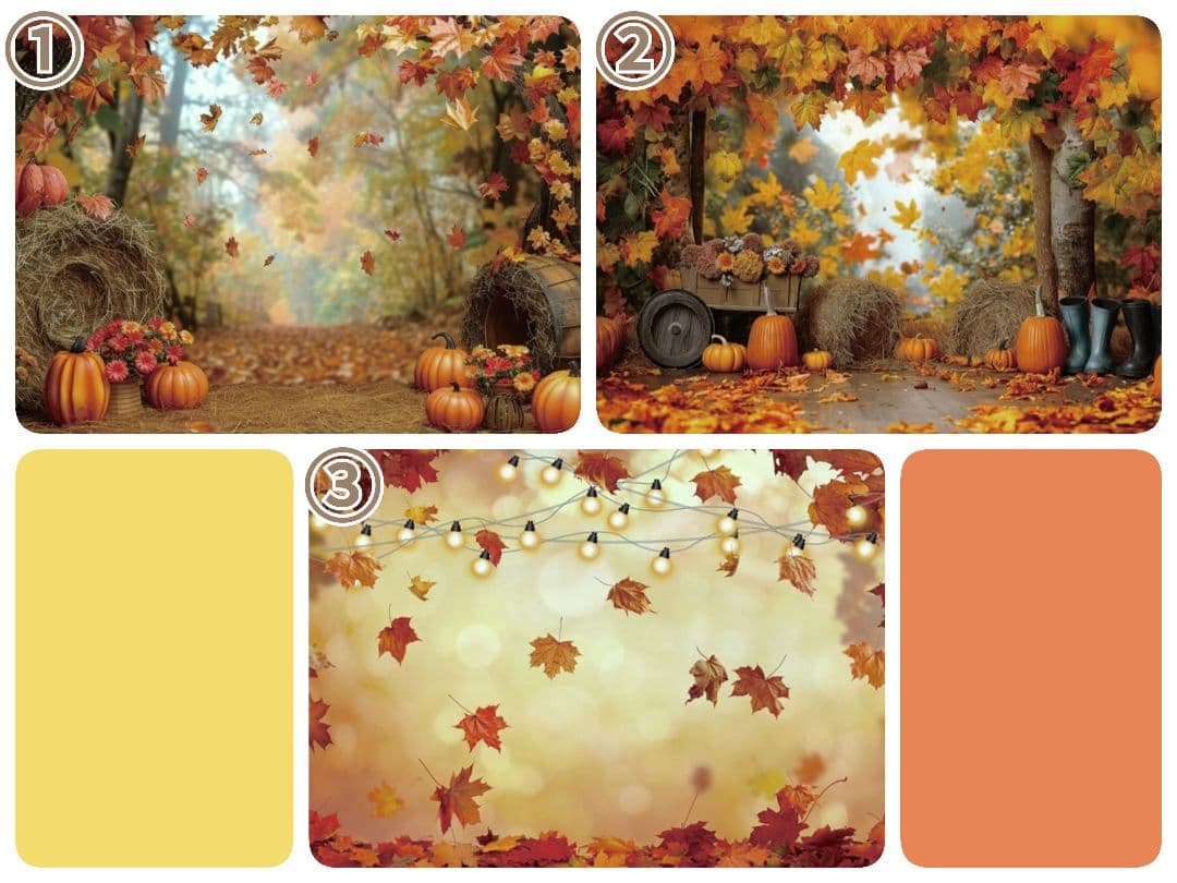 紅葉　背景布秋XD③　ペット撮影用　80×120cm　トリミングチョーカー販売中