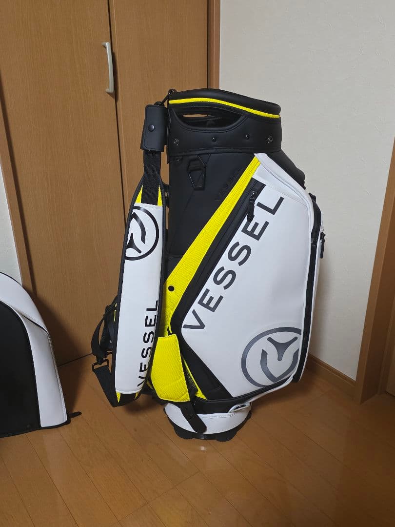 Vessel キャディバッグ ホワイト/イエロー