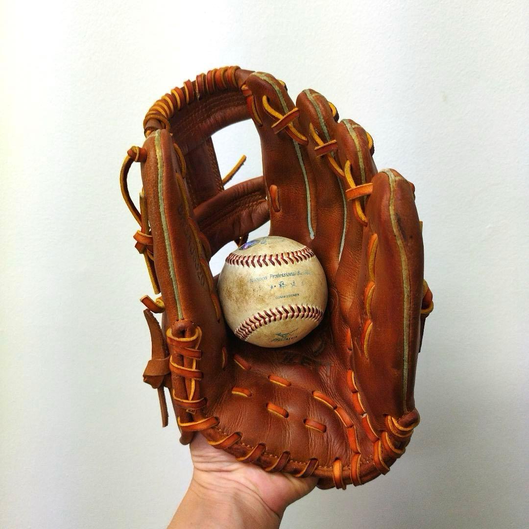 408 ZETT ビンテージ 希少 型抜群 即戦力 軟式 内野手用グローブ