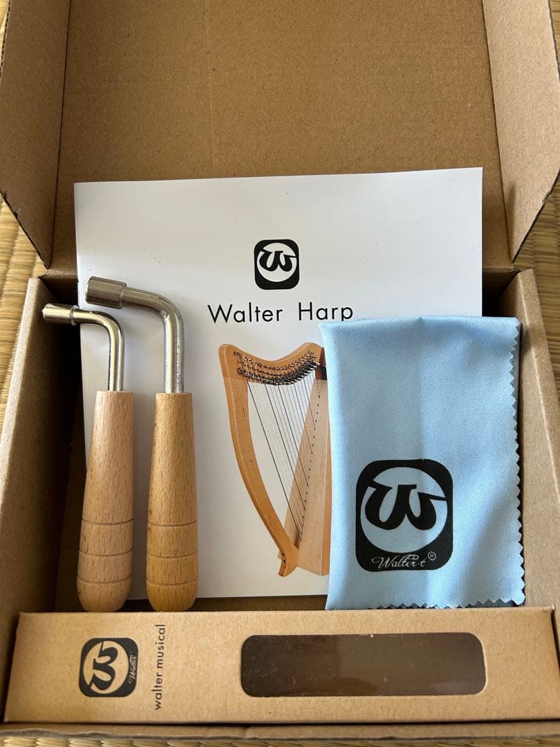 【初心者セット】Walter ハープ19 弦、ヤマハチューナー、譜面台、新品弦