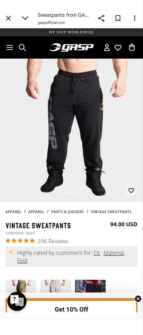 GASP【新品】ヴィンテージスウェットパンツ M