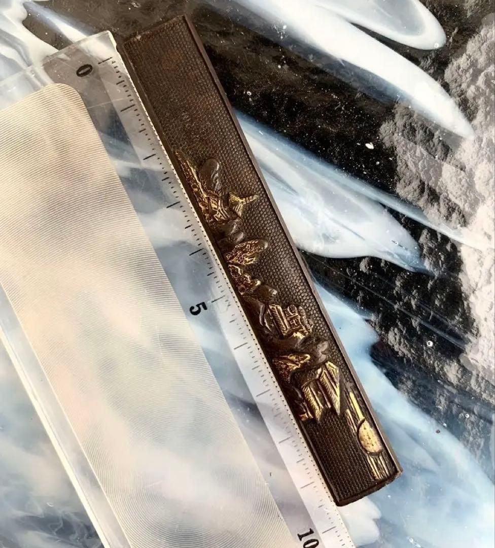 山水画図柄小柄袋　刀装具