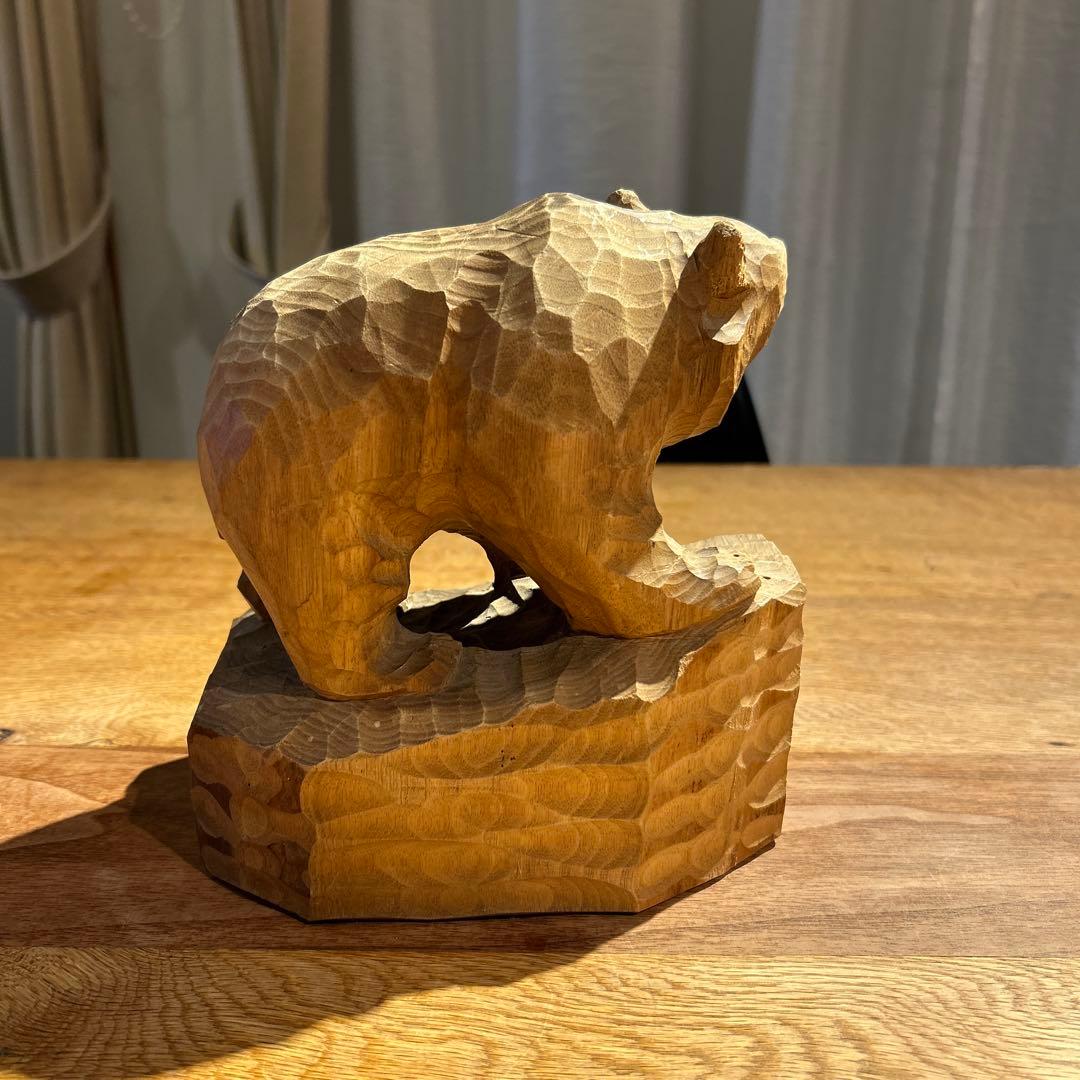 木彫り　熊　八雲