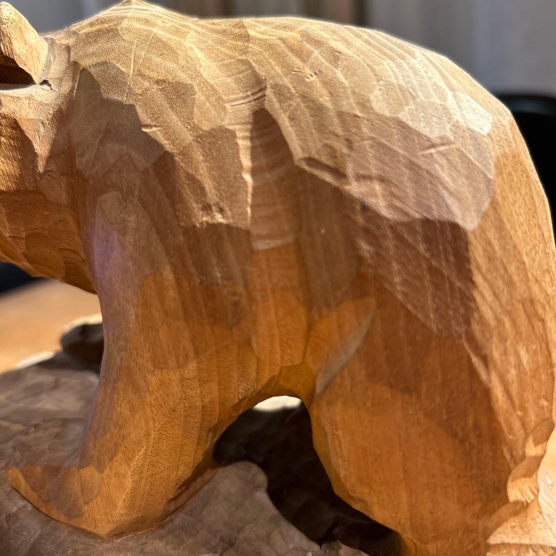 木彫り　熊　八雲