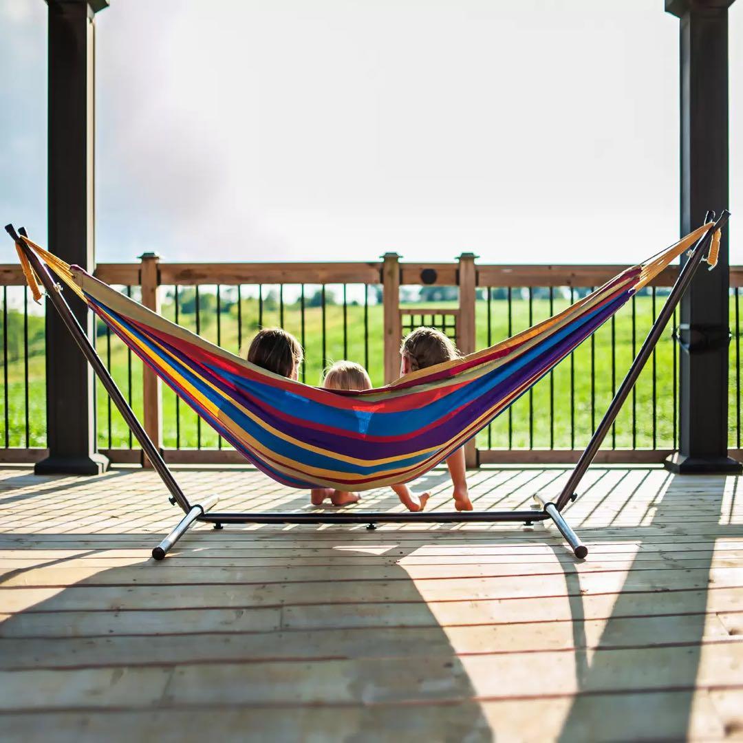 ★新品未使用★VIERE ダブルサイズで大きめのハンモック・スタンド付