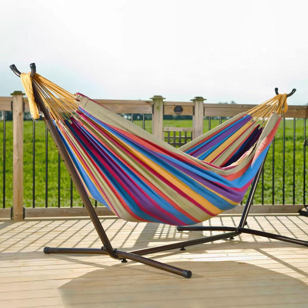 ★新品未使用★VIERE ダブルサイズで大きめのハンモック・スタンド付