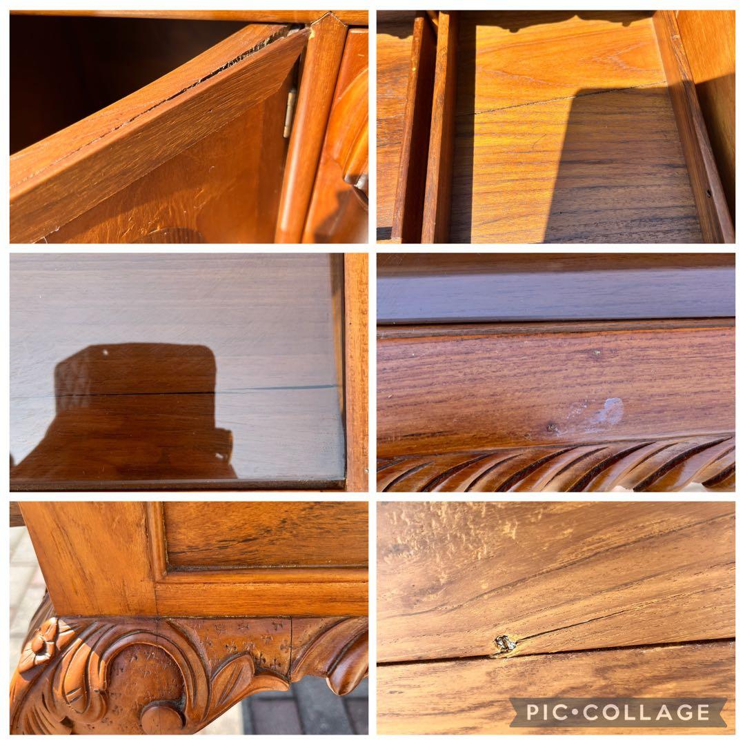 高級 ヨーロッパ アンティーク 猫脚 書斎机 ビンテージ 木製机 豪華 ロココ調