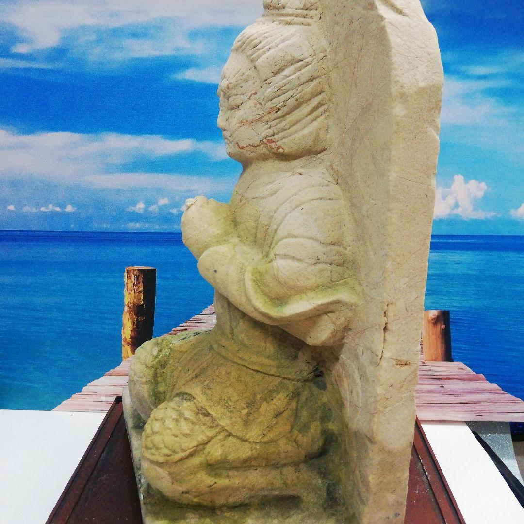 仏教美術石仏石灰岩高さ４６センチサイズ重量１０キログラム地域詳細不明オブジェ置物