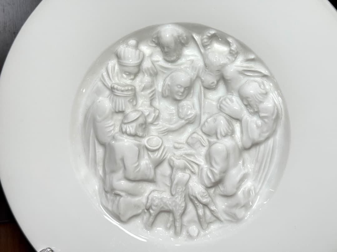 【アンティーク極美品】 KPM 1930年頃 クリスマスプレート 白磁皿 壁掛け