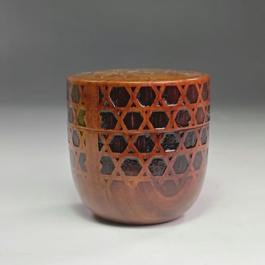 イ972 棗『加賀蒔絵師　和田寿峰』『萩蒔絵　籠目茶器　共箱』漆塗　茶道具