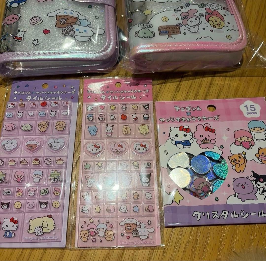 チェゴシム サンリオ シールバインダー シール帳 タイル クリスタルシール 7点