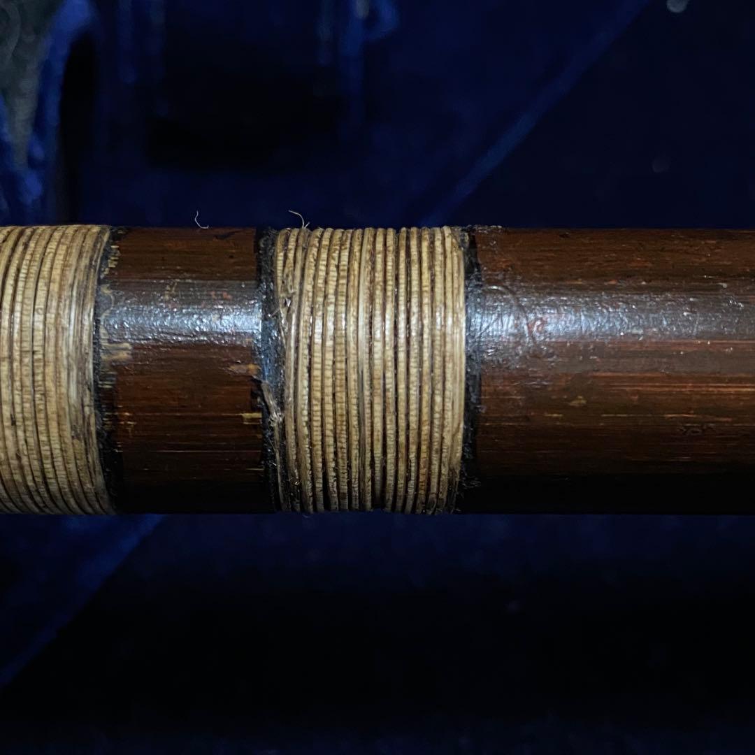 【極美品】篠笛 八本調子 （ドレミ調）眞風（しんぷう） 燻し煤竹