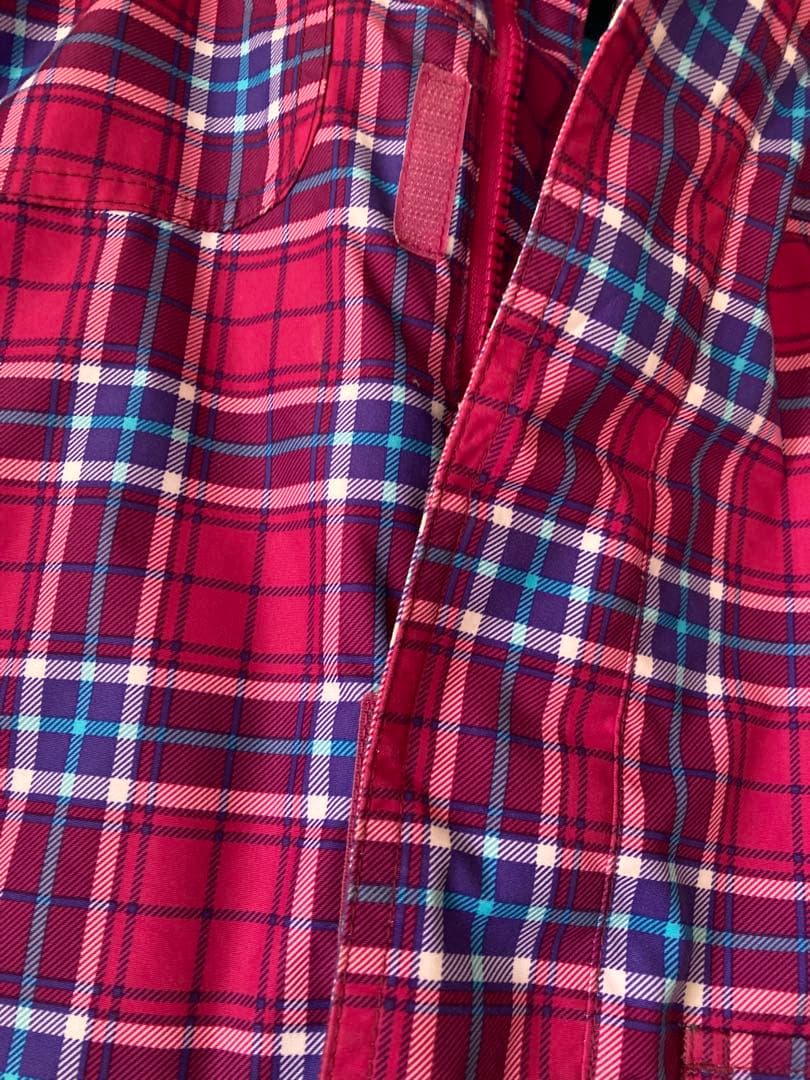 Burton スノーボードウェア M 赤/青チェック　調整可能パンツS ブラック