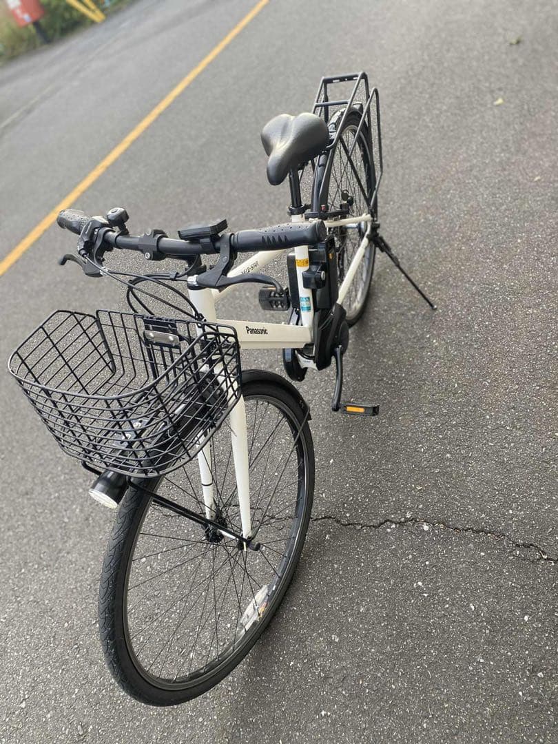 電動アシスト自転車 ホワイト スポーツタイプ8ah長押し5点灯、引き取り限定