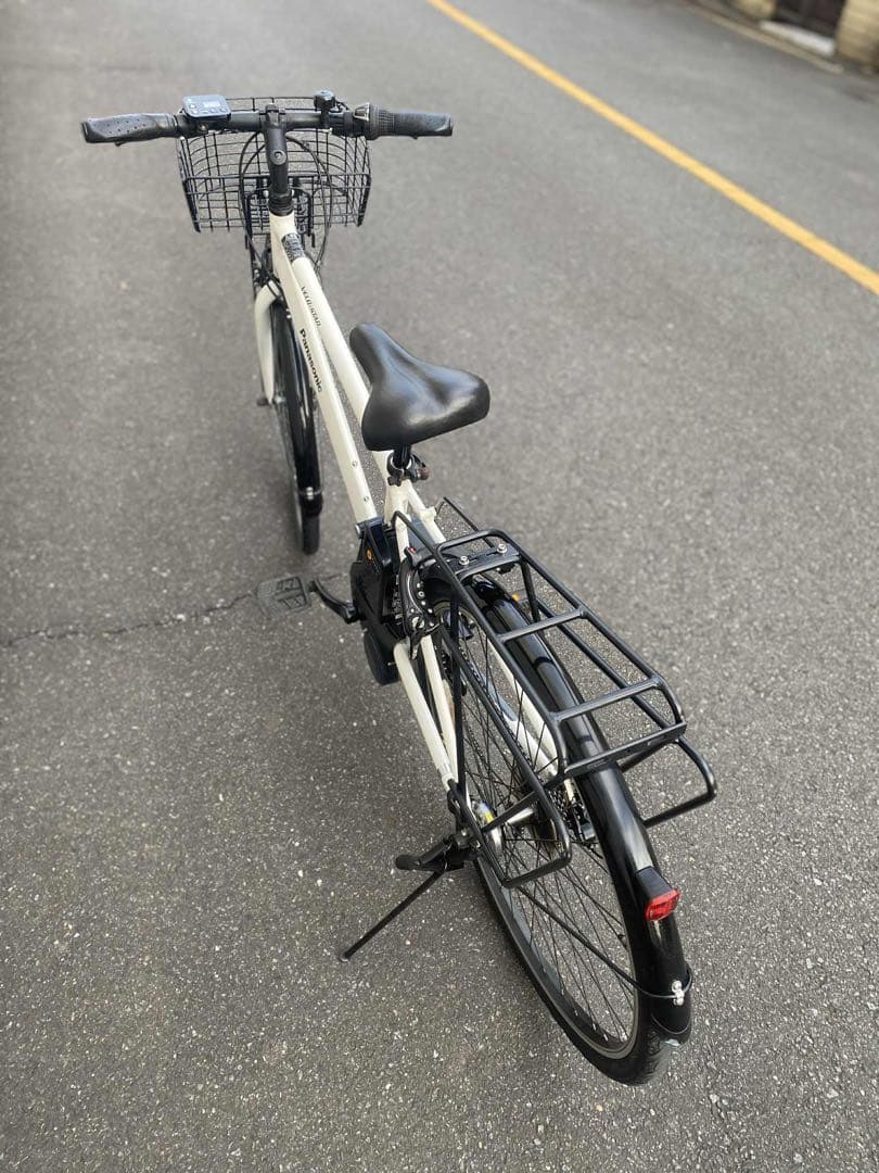 電動アシスト自転車 ホワイト スポーツタイプ8ah長押し5点灯、引き取り限定