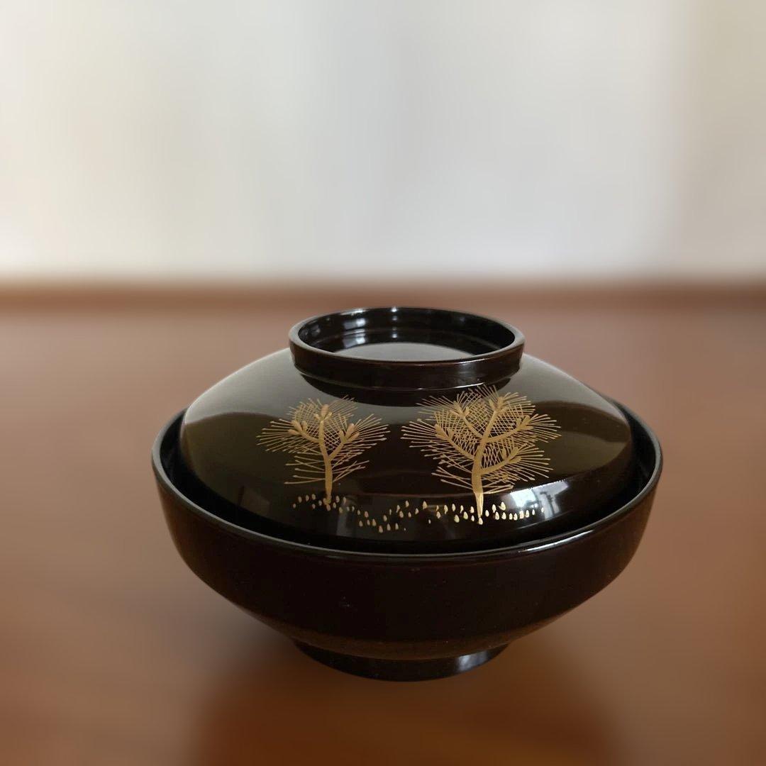 漆器 時代物　お碗　菓子器セット 5個 木箱付き