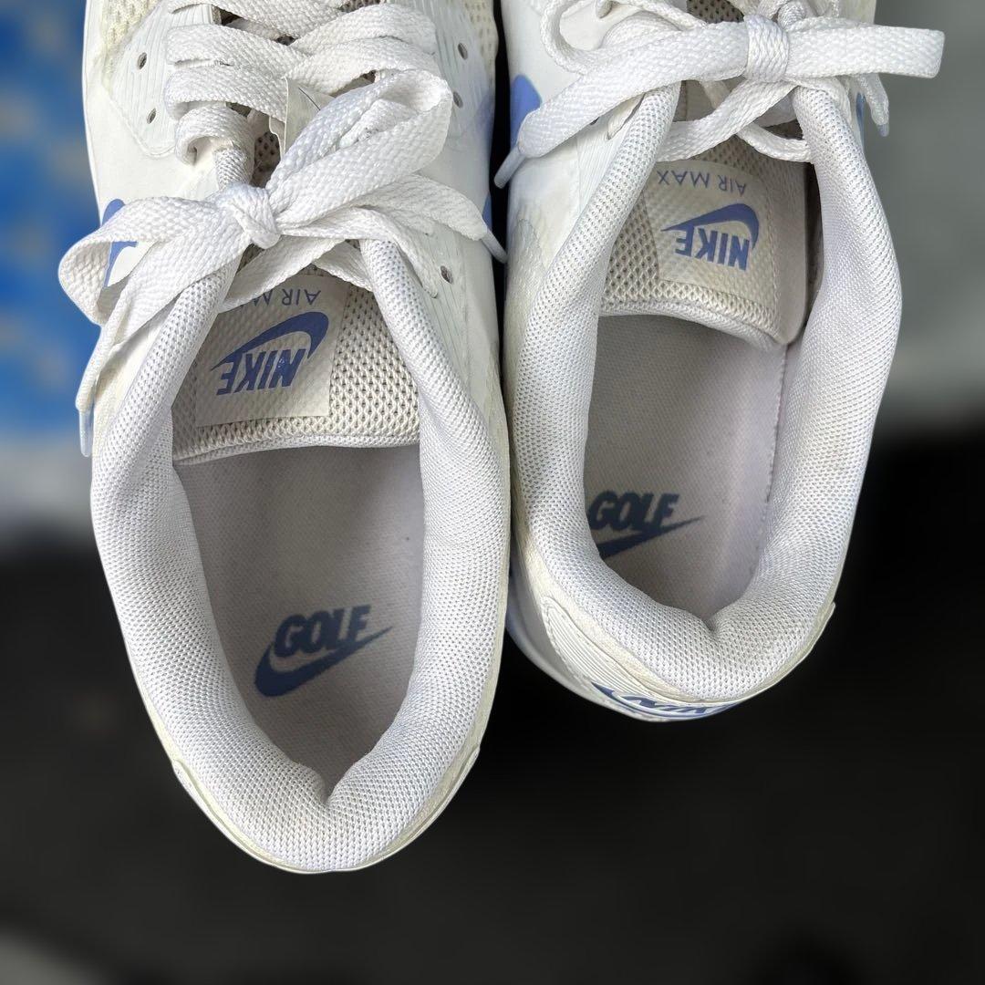 美品ナイキエアマックス90Gゴルフシューズ27.5センチスパイクレス人気カラー