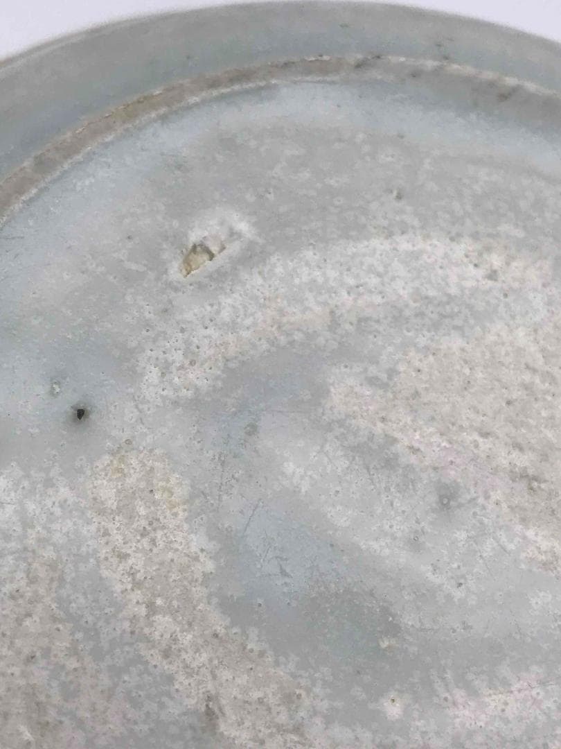 北宋時代　青白磁刻蓮花魚文盤　青磁皿　茶鉢　景徳鎮時代物　旧家蔵出し(D-59)