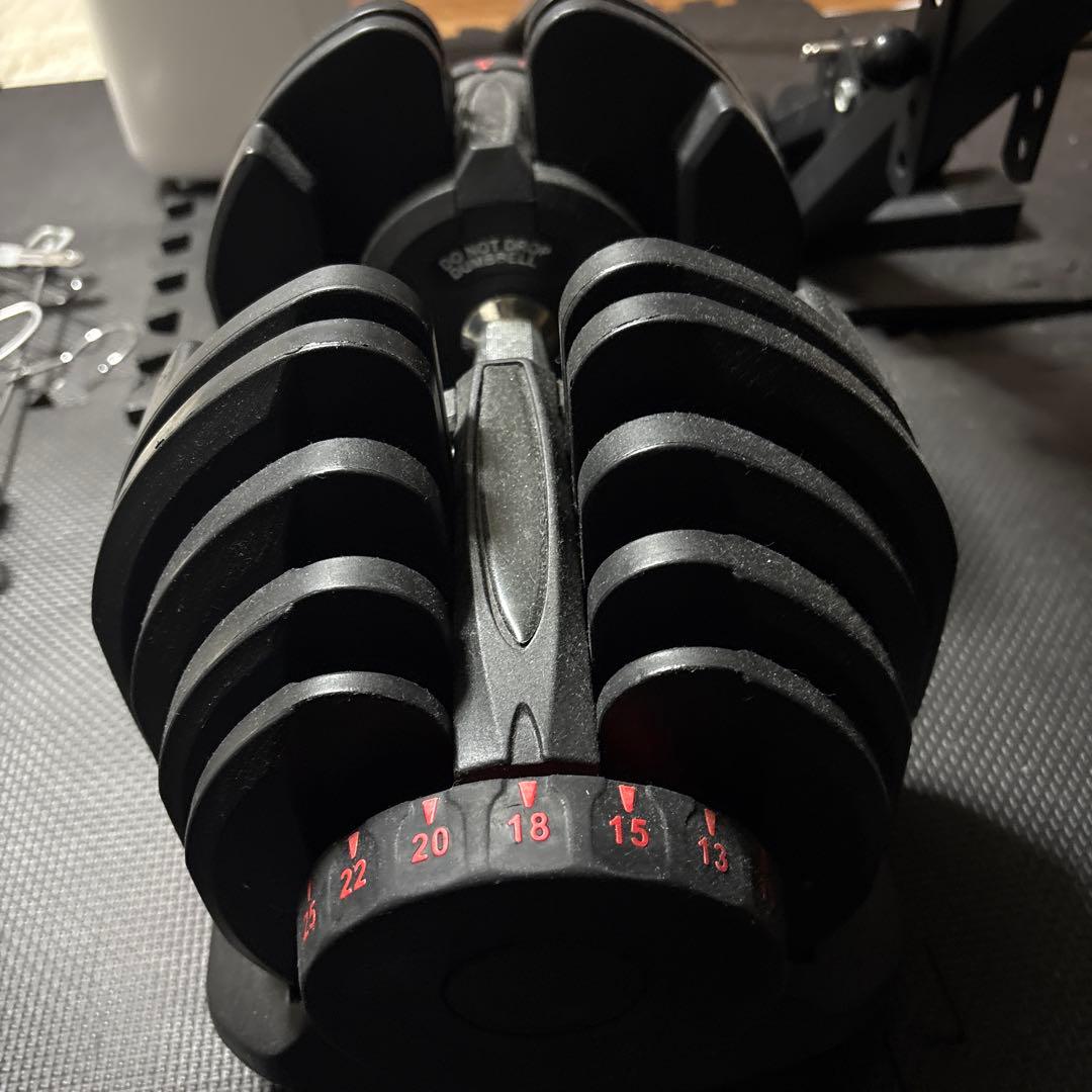 可変式ダンベル 5-40kg×2、トレーニングベンチ