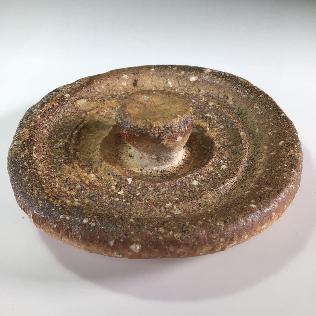 Ｒ６５４　水指　『信楽焼』『上田光春造』『表千家　堀内宗心（兼中斎）箱書』　共箱