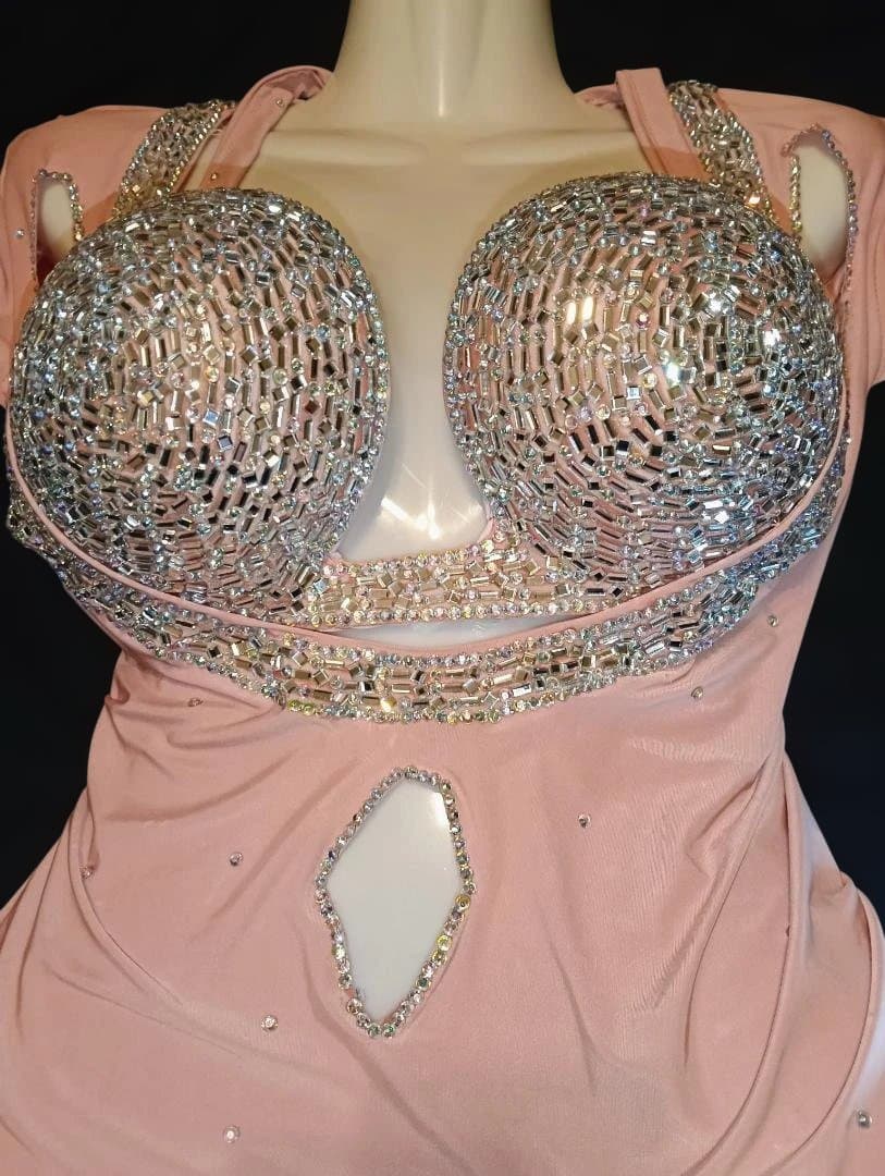 【新品】エジプト製ベリーダンス用サイーディ&バラディピンクセットアップ