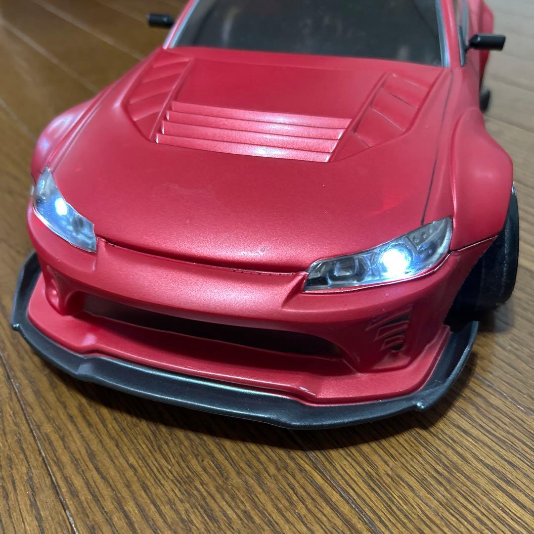 パンドラS15シルビア マットレッド LEDライト付きラジコンボディ