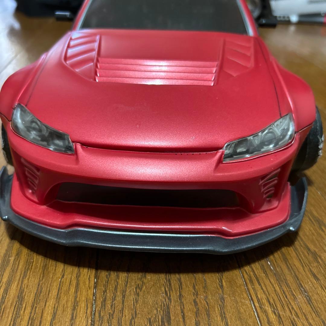 パンドラS15シルビア マットレッド LEDライト付きラジコンボディ