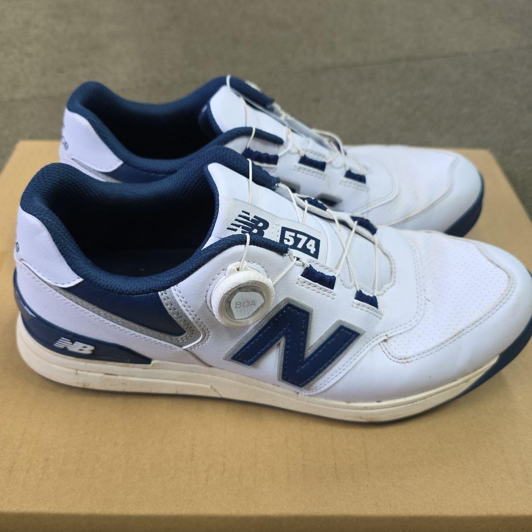 New Balance 574 ゴルフシューズ ホワイト/ネイビー