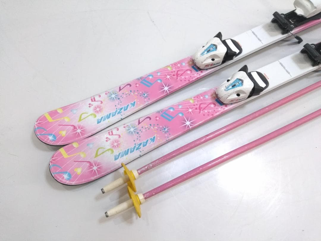 女の子 キッズジュニアスキー4点セット カザマ 106cm ブーツ 19cm ◇