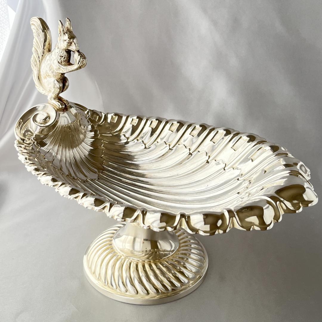 リスのナッツボウル / センターピース【シルバープレート】大型