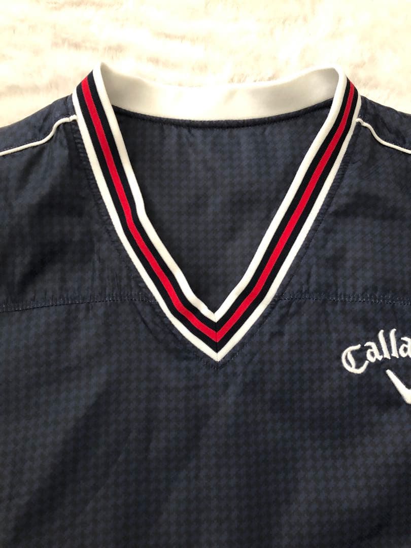☆プロ支給品☆美品Callaway中綿ジャケット LL 紺 2ウェイ半袖 激レア
