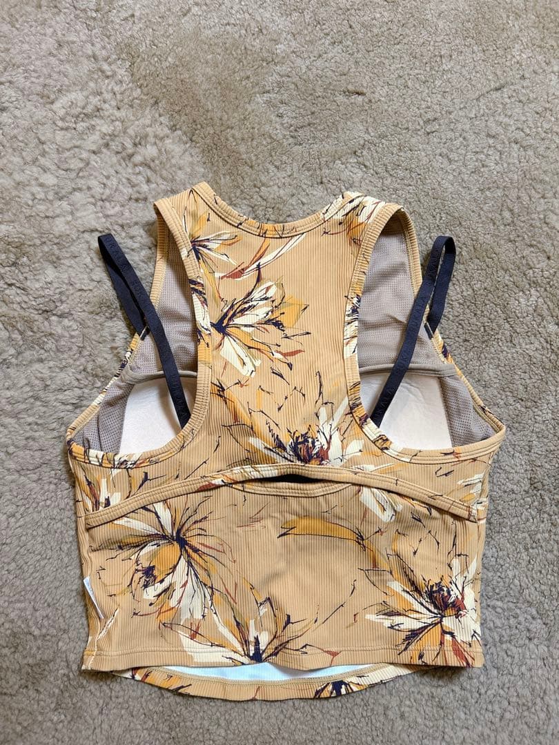 【SUKALA】リブBigフラワープリントショートタンクトップ