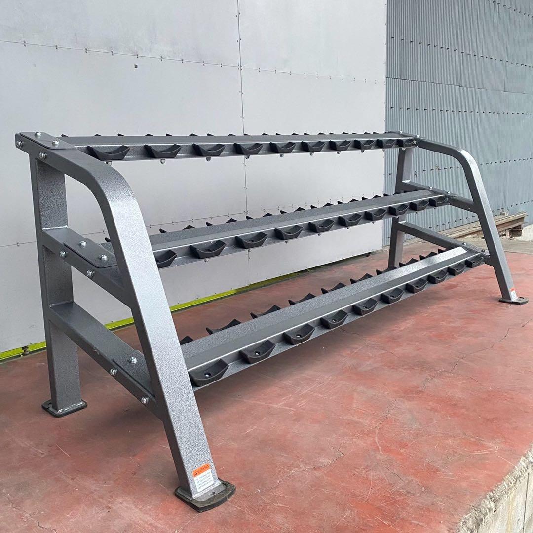 ダンベルラック 3段 スチール製 グレー