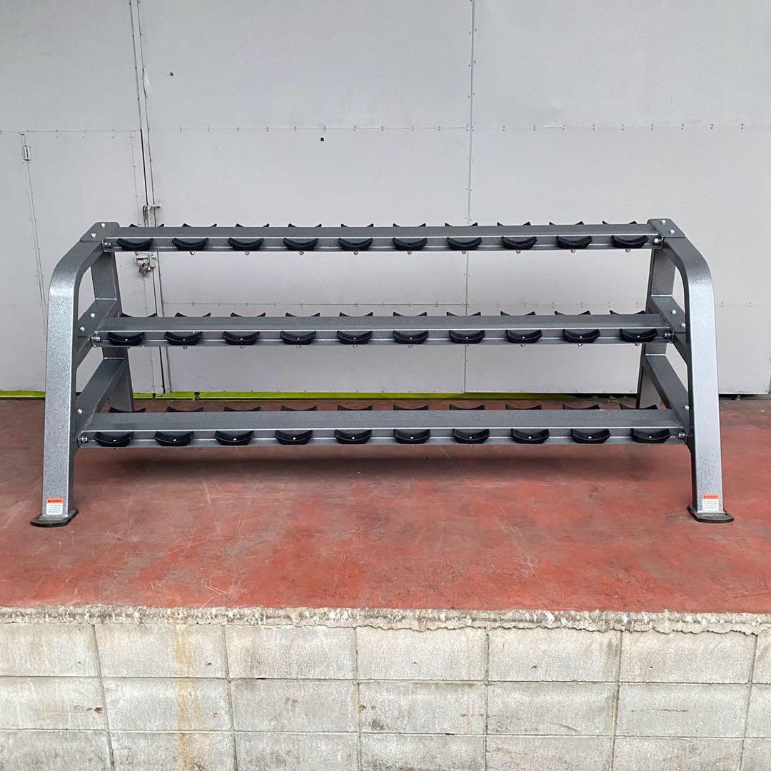 ダンベルラック 3段 スチール製 グレー