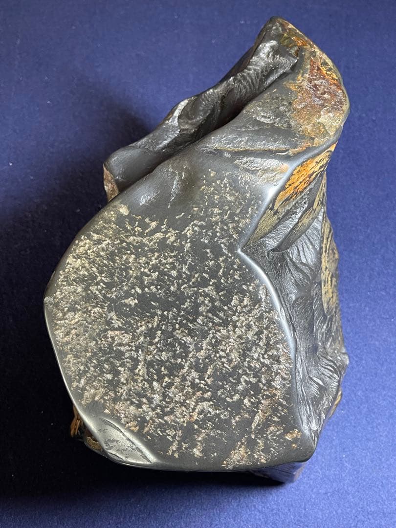 【墨研】龍渓石◆川口丁郷作「自然石硯」◆大型硯◆書道具 文房四宝 美術工芸品